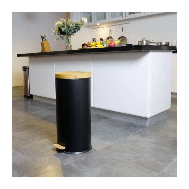 Poubelle de cuisine à pédale Forest - 30L - Noir mat