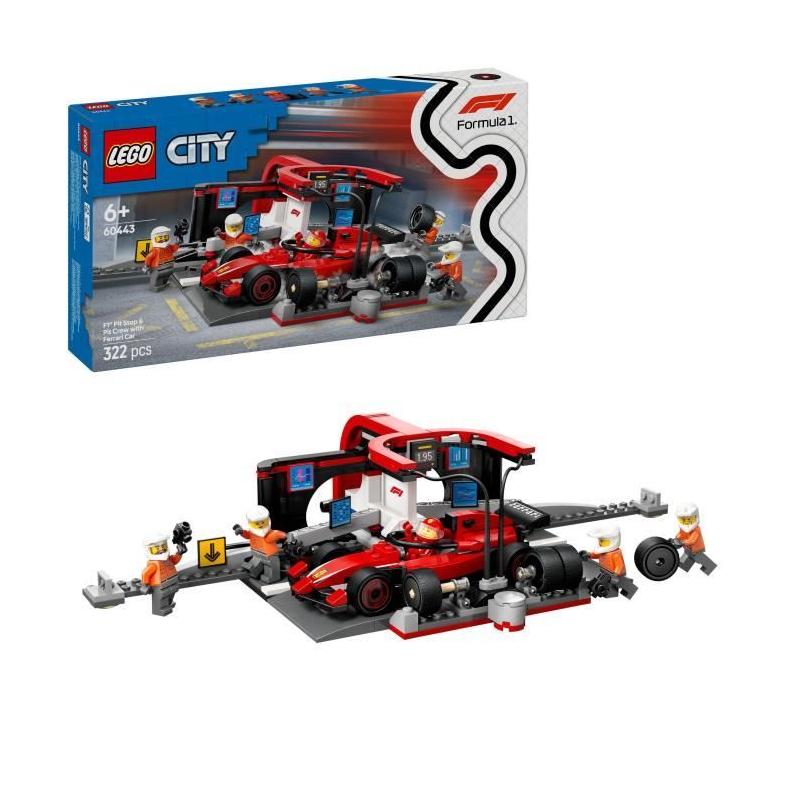LEGO City 60443 : Arrêt au stand de F1 avec voiture Ferrari - Jeu de construction