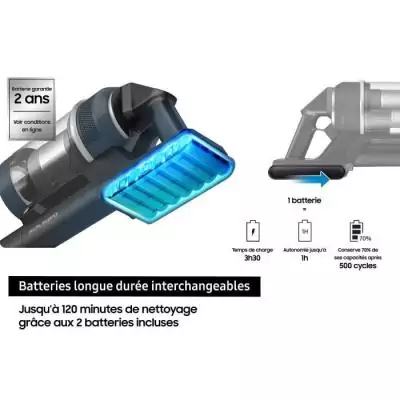 Aspirateur balai SAMSUNG Jet 85 Pet VS20C85F2TB - 580W - Bleu