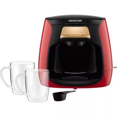 Machine à café SENCOR SCE 2101RD - Compacte et Puissante - 0,3 L - 500 W