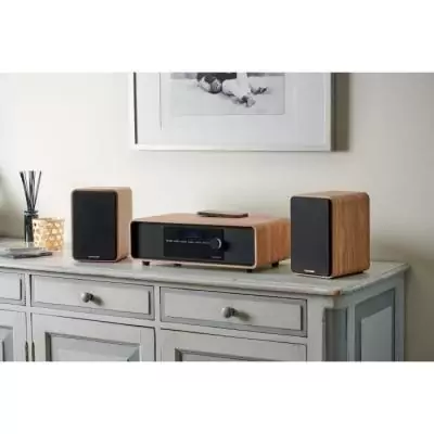 Micro-chaîne Bluetooth Thomson - Bois/Noir, 60W, Radio FM/DAB+/CD/MP3/USB