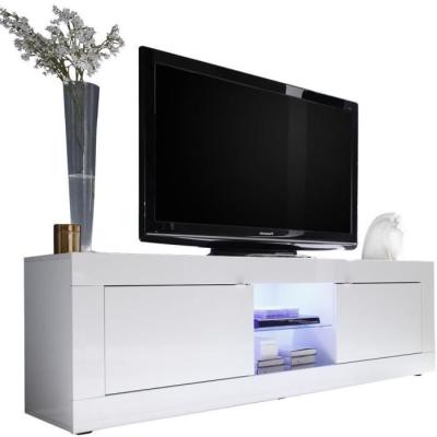 Meuble TV BASICO Blanc laqué brillant - 180 x 43 x 56 cm