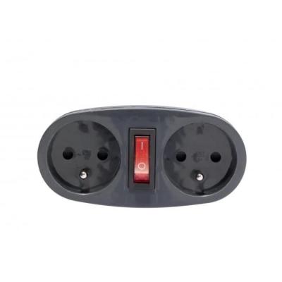 Prise Biplite 16A avec interrupteur anthracite - Compact et pratique