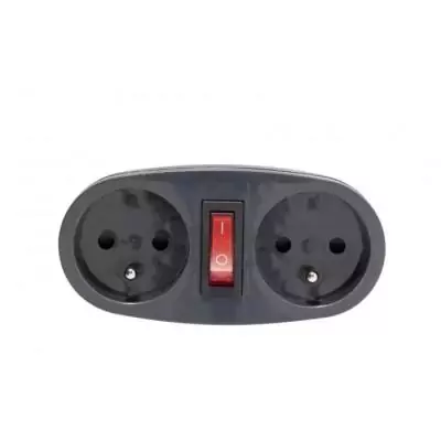 Prise Biplite 16A avec interrupteur anthracite - Compact et pratique