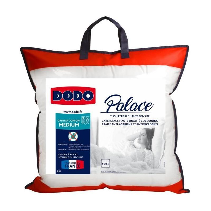 Oreiller Percale Anti-Acariens PALACE - 65 x 65 cm, Qualité Premium