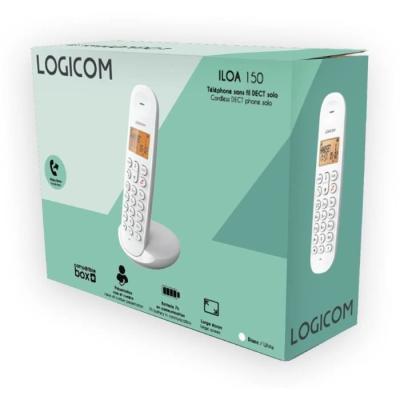 Téléphone fixe sans fil LOGICOM DECT ILOA 150 SOLO - Blanc - Compact et pratique