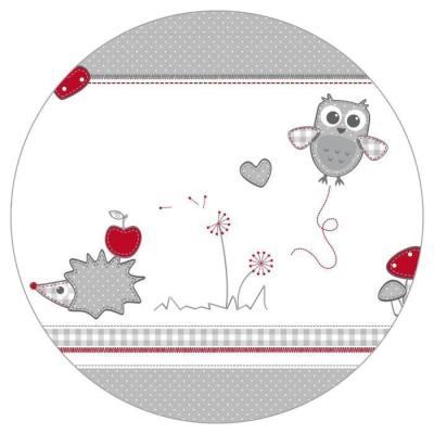 Parc Bébé 100x75 cm + Tapis Chouette + Roues - ROBA, Bois Blanc