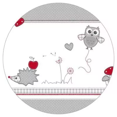Parc Bébé 100x75 cm + Tapis Chouette + Roues - ROBA, Bois Blanc