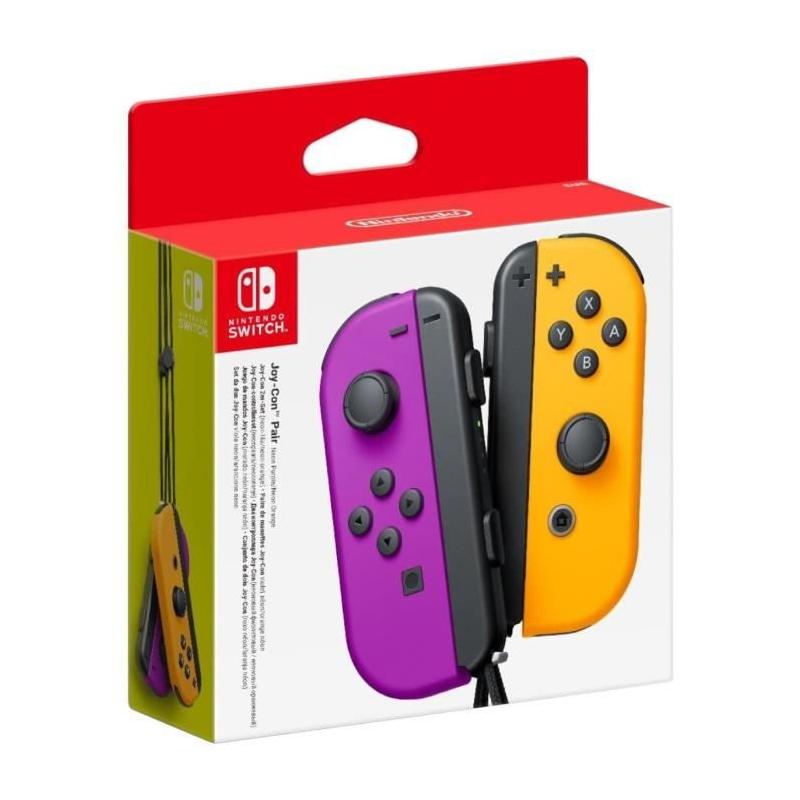 Paire de Joy-Con Violet & Orange Néon pour Nintendo Switch