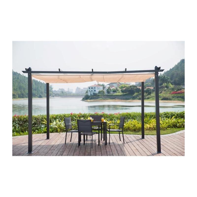 Pergola aluminium CORDOBA - Ecru - 4 x 3 m - Facile à monter