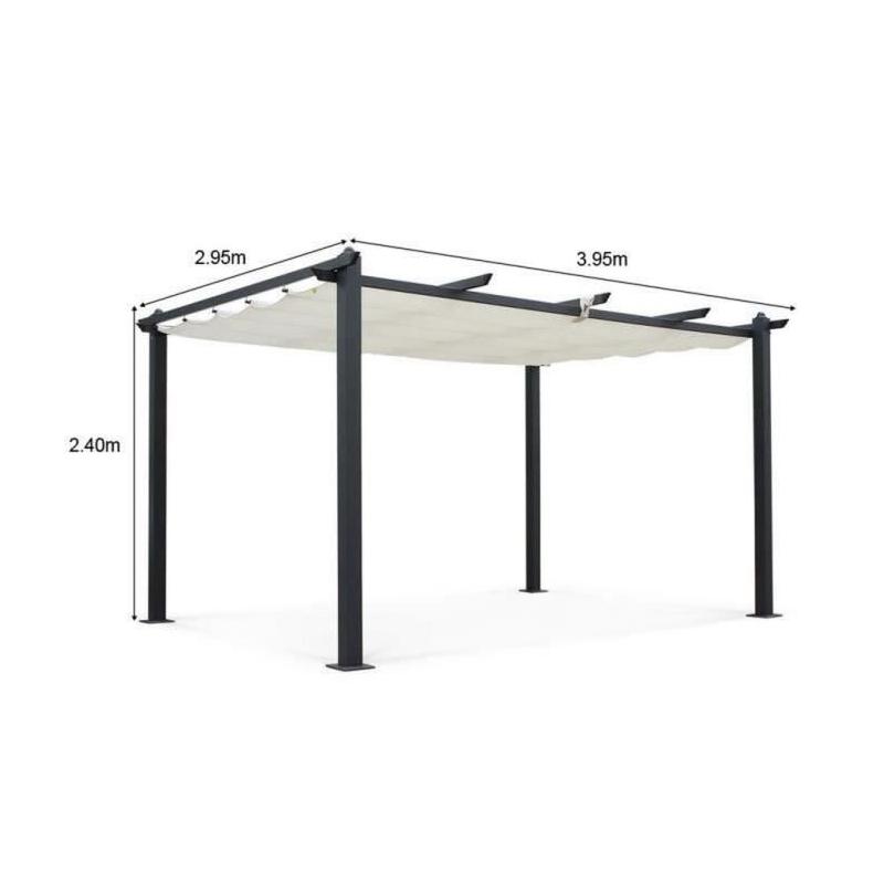 Pergola aluminium CORDOBA - Ecru - 4 x 3 m - Facile à monter