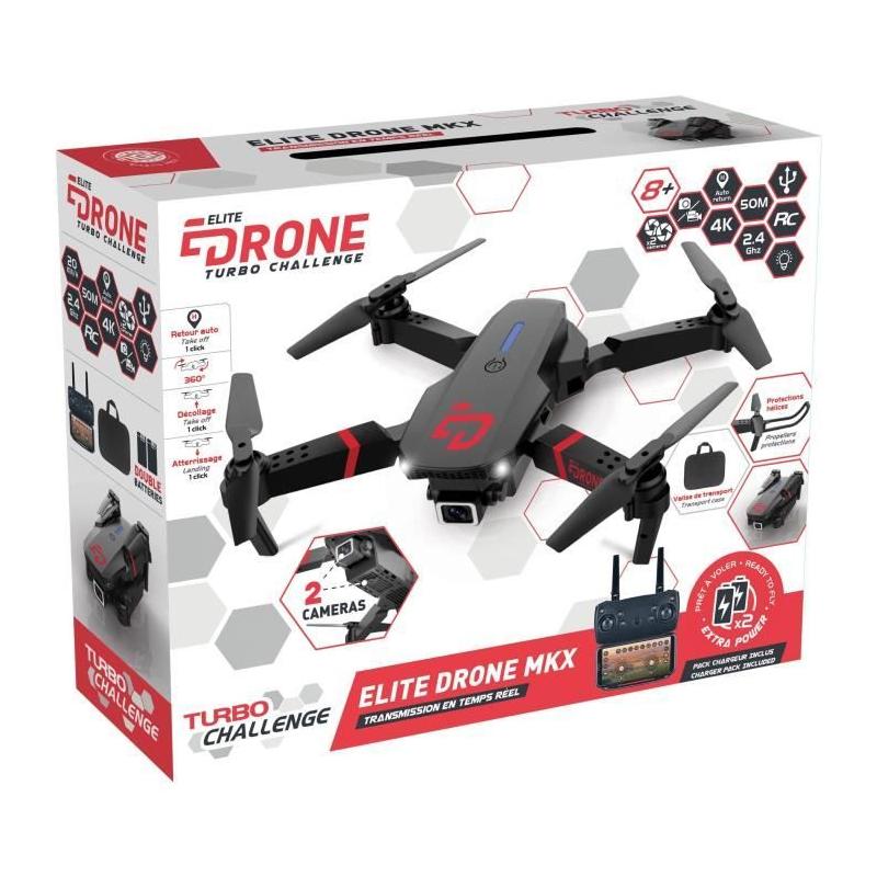Drone RC 24 X 19 CM - 2 Caméras 4K - Télécommande Smartphone