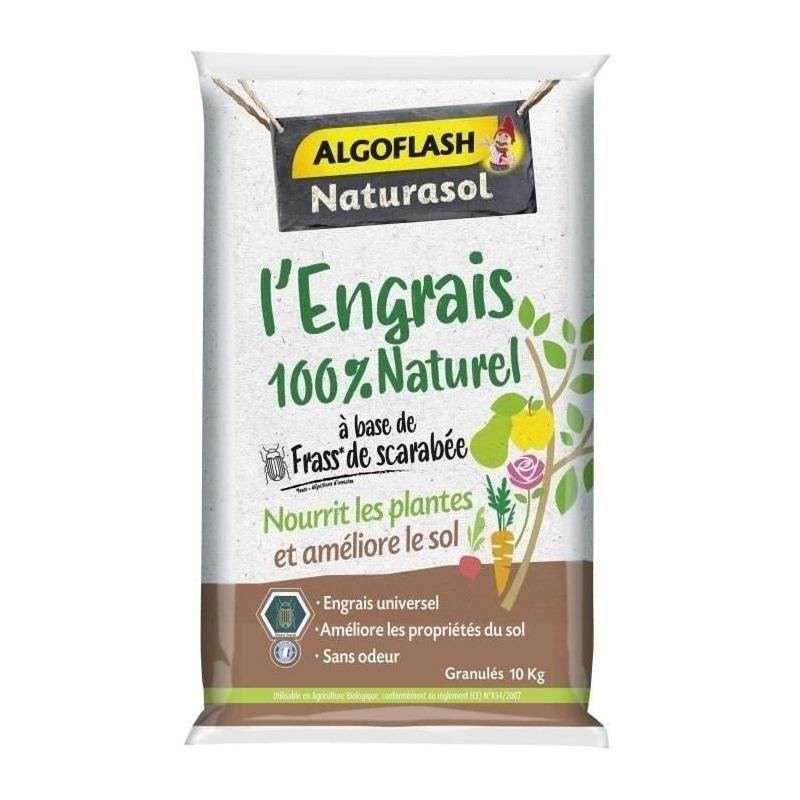 Engrais 100% Naturel Complet à Base de Fumier de Scarabée - ALGOFLASH NATURASOL - 10 kg
