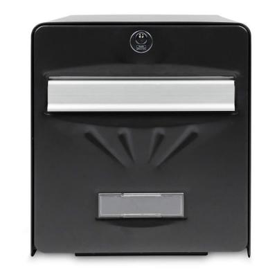 Boîte aux lettres Balnéaire en acier galvanisé - Porte arriere vitrée - Noir