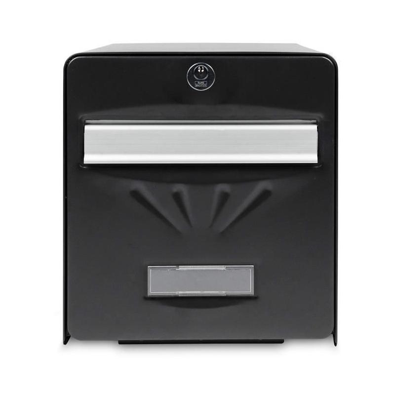Boîte aux lettres Balnéaire en acier galvanisé - Porte arriere vitrée - Noir