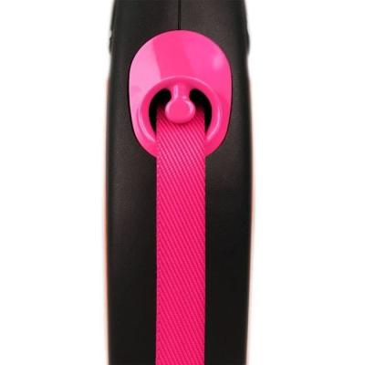 Laisse sangle TRIXIE flexi New NEON - Taille S - 5m - Rose fluo - Pratique et flashy