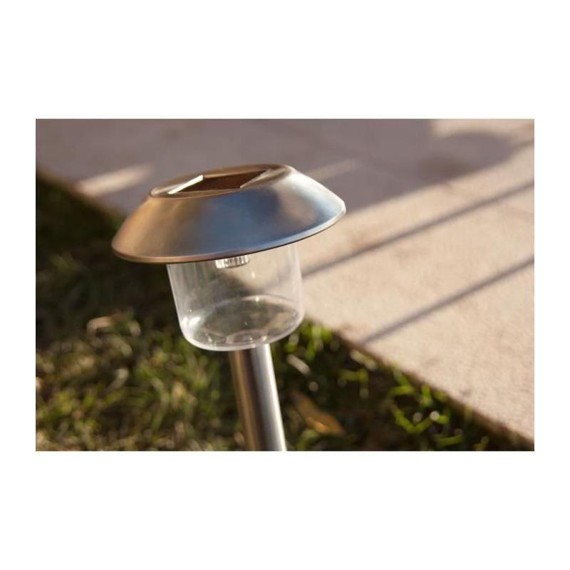 Lot de 8 balises solaires LED blanc froid - Élégance et luminosité pour votre extérieur