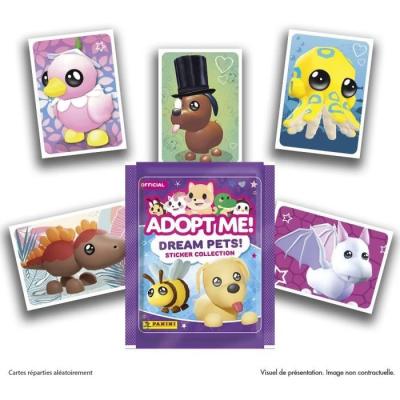 Pack de démarrage PANINI - Adopt Me! Roblox - Contient un album, 2 pochettes, 1 carte édition limitée et 10 stickers