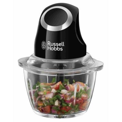 Mini Hachoir RUSSELL HOBBS Desire 24662-56 - Puissant 200W - Bol en verre 1 L - Lames inox - Noir mat