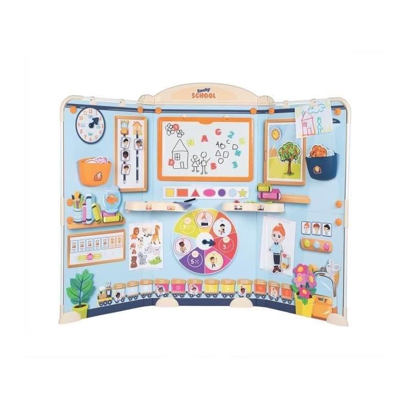 Tableau enfant Smoby School - Triptyque avec tubes métal - Fabriqué en France