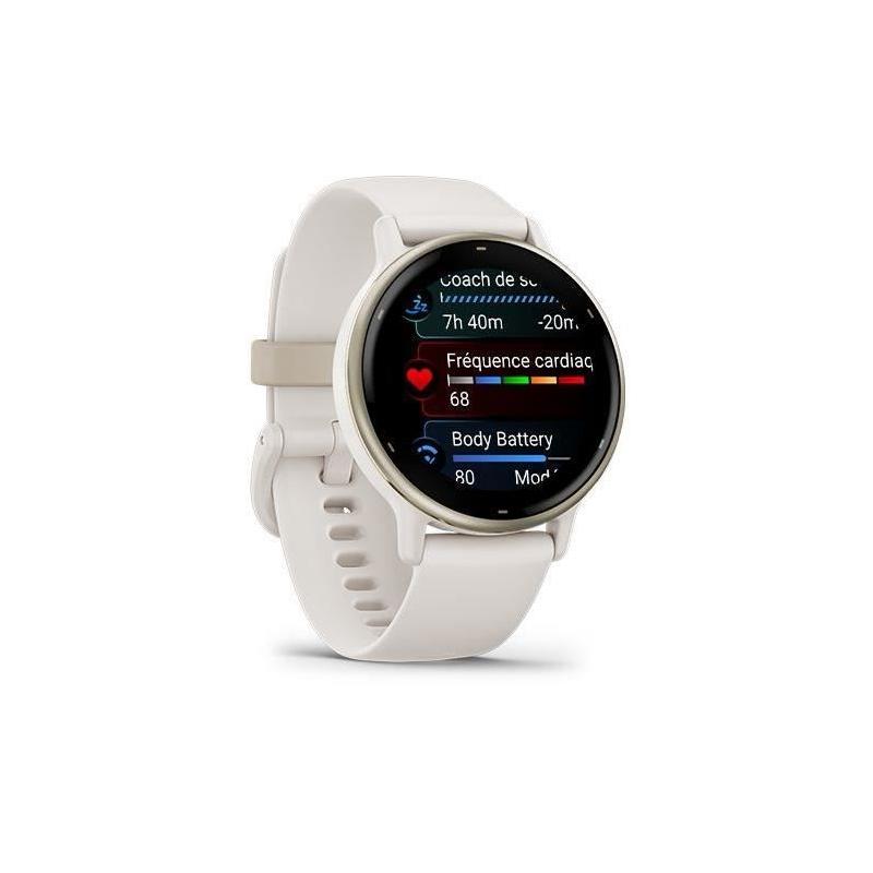 Montre GPS connectée GARMIN Vivoactive 5 - WiFi - Crème Doré - Bracelet Beige