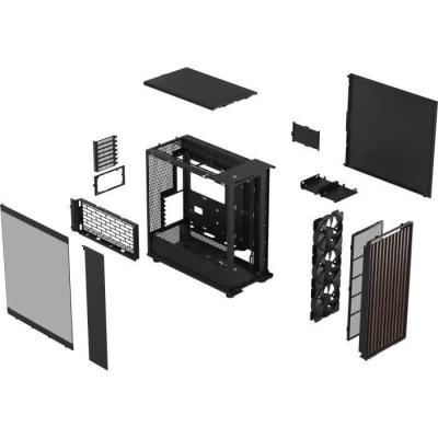 Boîtier PC élégant en bois et alliage - FRACTAL DESIGN - North XL Charcoal Black TG Dark