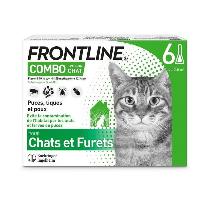 Protégez vos Chats et Furets avec FRONTLINE Combo - 6 pipettes
