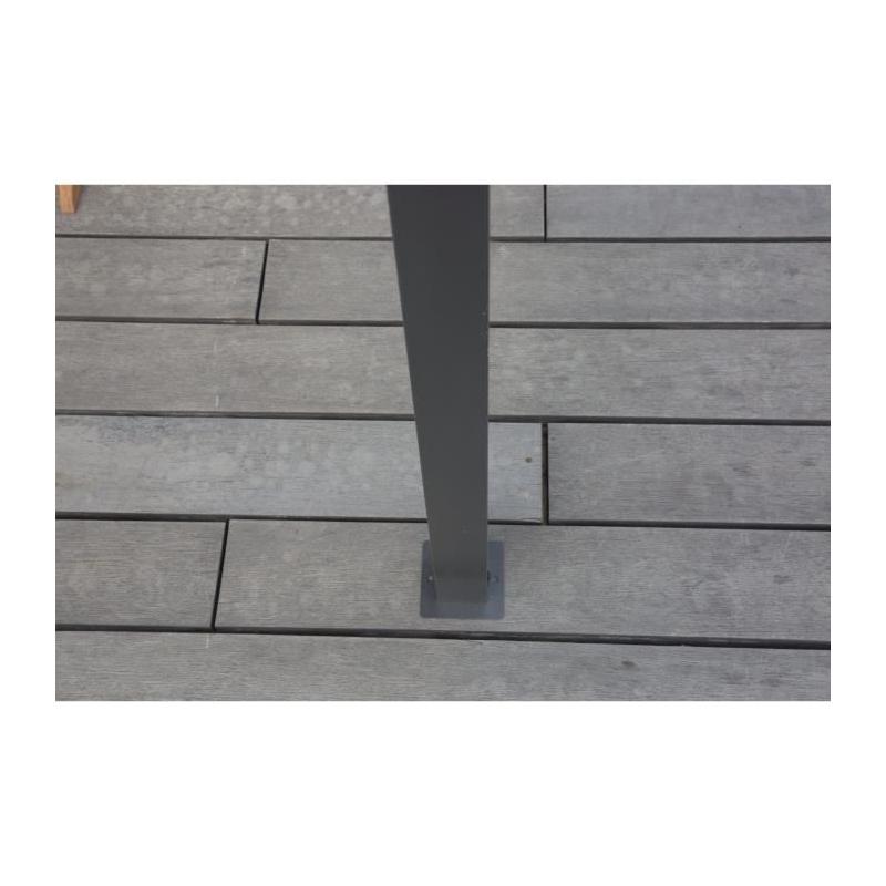 Pergola KIBA avec toit déroulant - Gris - 3 x 3 m : Facile à monter