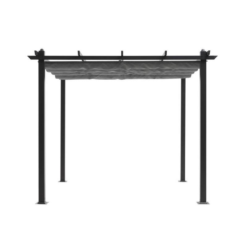 Pergola en aluminium CORDOBA - Gris - 3 x 3 m - Facile à Monter