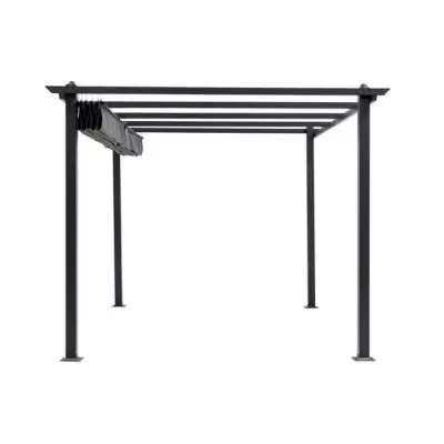Pergola en aluminium CORDOBA - Gris - 4 x 3 m : design moderne et facile à monter