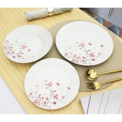 Ensemble de Table 18 pièces Porcelaine Papillons Rouge