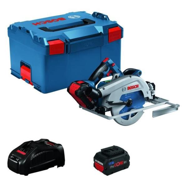 Scie circulaire Bosch Professional BITURBO GKS 18V-68 GC, 2 batt ProCORE18V 5.5Ah + chargeur, lame et butée parallele - 06016B5