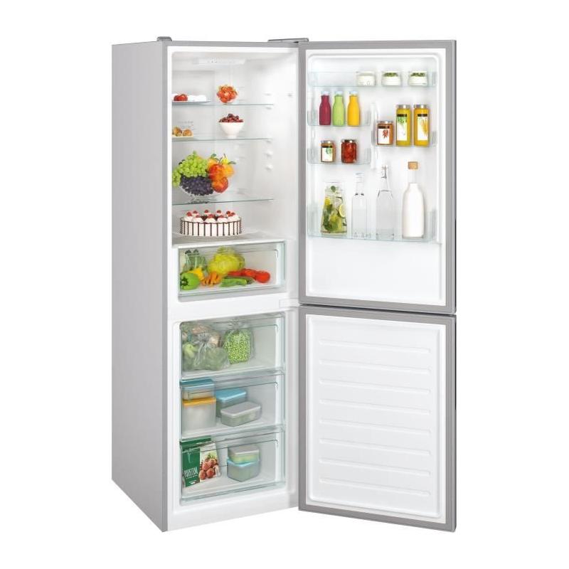 Réfrigérateur combiné 341L CANDY - Argent compact et efficace!