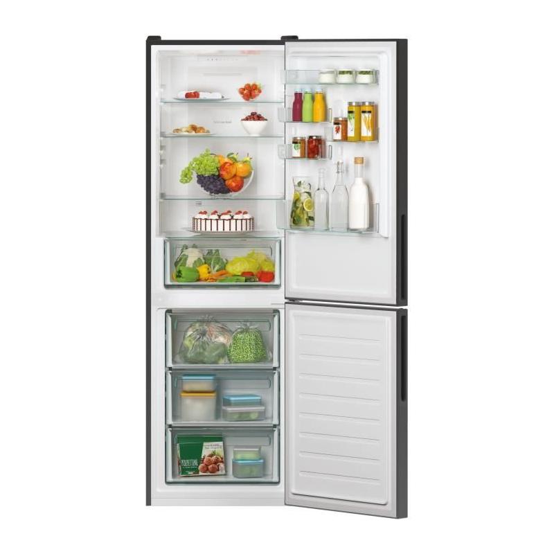 Réfrigérateur Combiné CANDY Noir - 341L - Classe E