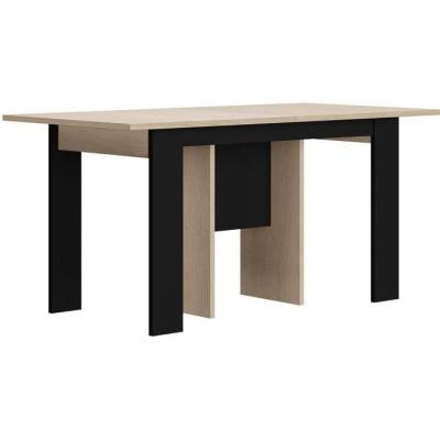 Table console extensible DIAGONE EXIT Chene clair/Noir - Jusqu'a 14 couverts