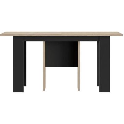 Table console extensible DIAGONE EXIT Chene clair/Noir - Jusqu'a 14 couverts