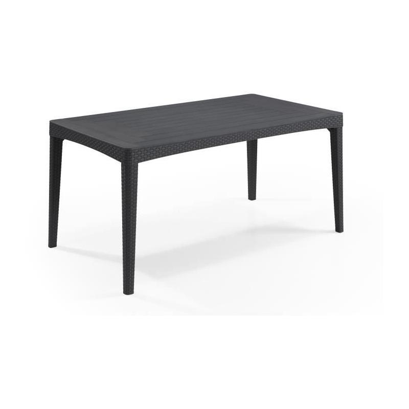 Table de jardin rectangulaire en résine graphite pour 6 personnes - Girona - Allibert by KETER