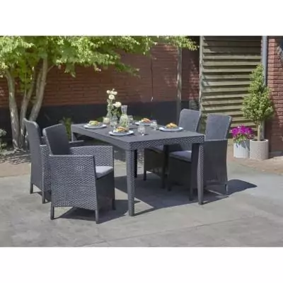 Table de jardin rectangulaire en résine graphite pour 6 personnes - Girona - Allibert by KETER