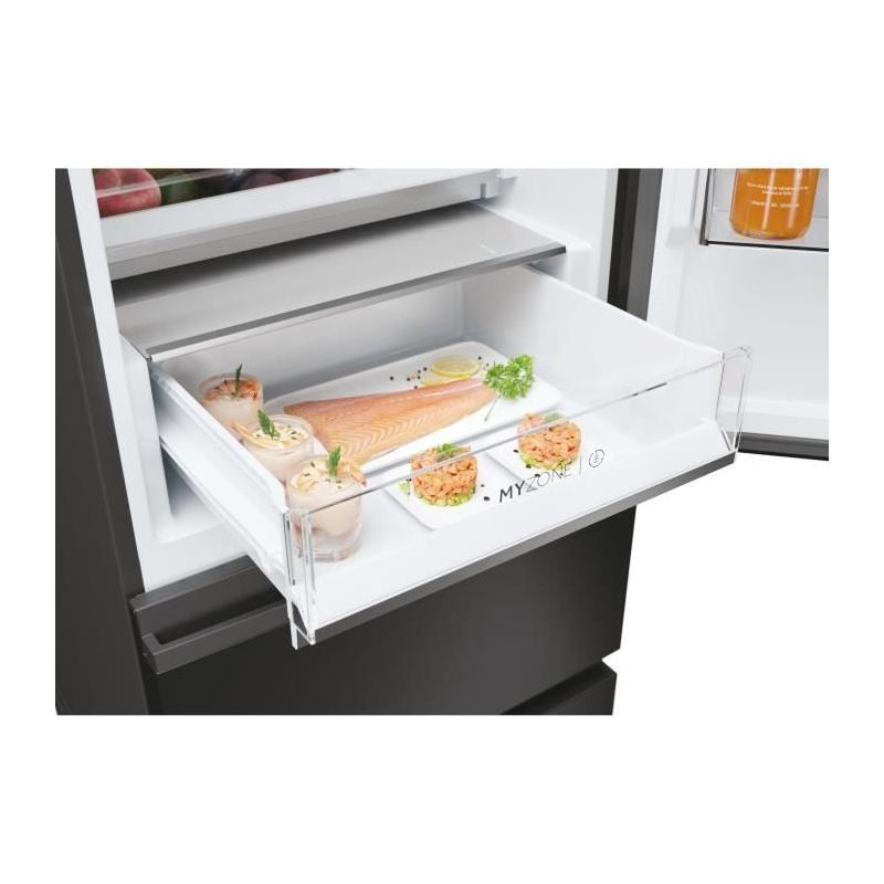 Réfrigérateur Combiné HAIER 3D 60 Series 5 HTW5618ENPT Noir - 360 L