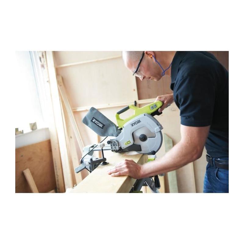 Scie à onglets radiale RYOBI 1 500 W - lame 216 mm - laser et LED