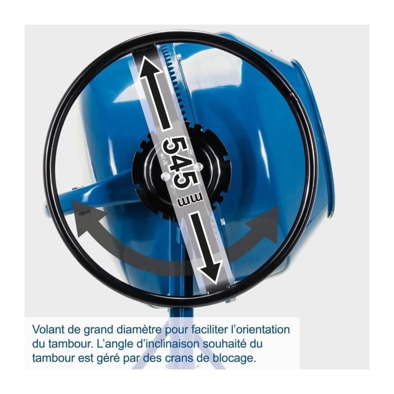 Bétonnière électrique 125L - SCHEPPACH - MIX125 - Robuste et Facile à Déplacer