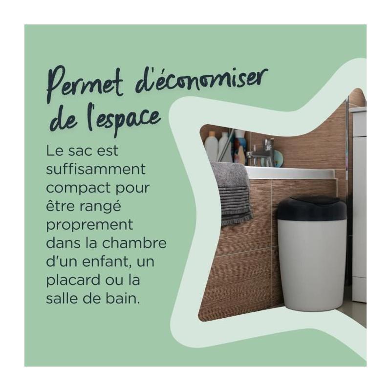 Recharges Poubelle à Couches TOMMEE TIPPEE Simplee Sangenic - Lot de 3