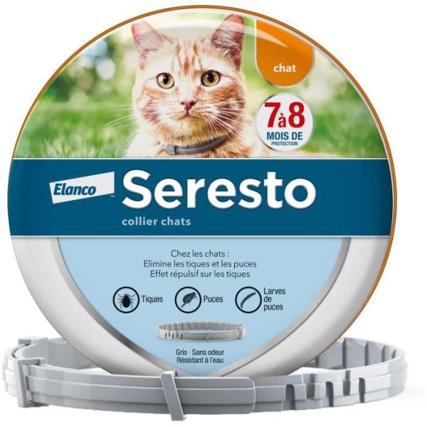 SERESTO Chat Collier Anti-Puces et Anti-Tiques - Protection 7a 8 mois