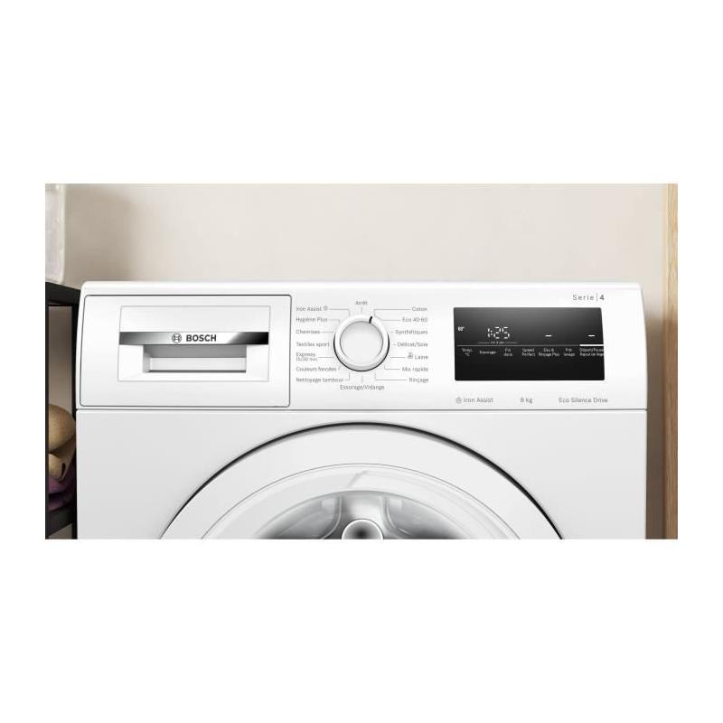 Lave-linge hublot BOSCH SER4 WAN24228FR - 8 kg - Induction - Vapeur - Blanc