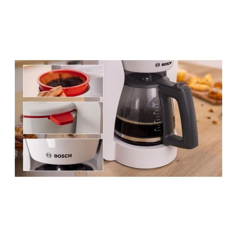 Cafetière Filtre BOSCH TKA2M111 MyMoment 1,25L Blanche - Anti-gouttes