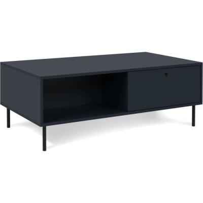Table basse CARACAS 55A: Bleu marine - 2 tiroirs, 2 niches - 110 x 40 x 60 cm