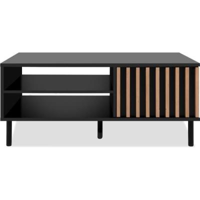 Table basse moderne MONZA 55A - Noir / Chene artisan - Livraison compacte