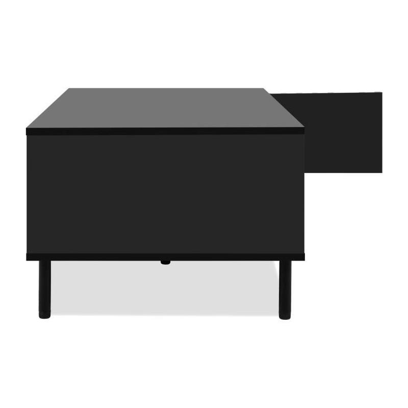 Table basse moderne MONZA 55A - Noir / Chene artisan - Livraison compacte