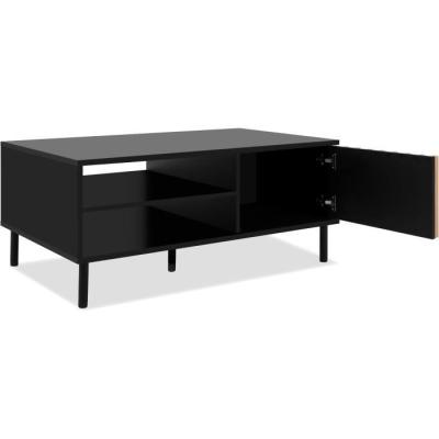 Table basse moderne MONZA 55A - Noir / Chene artisan - Livraison compacte