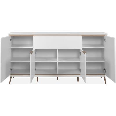 Buffet ARONA 51B - Blanc/Chene artisan - Spacieux et élégant